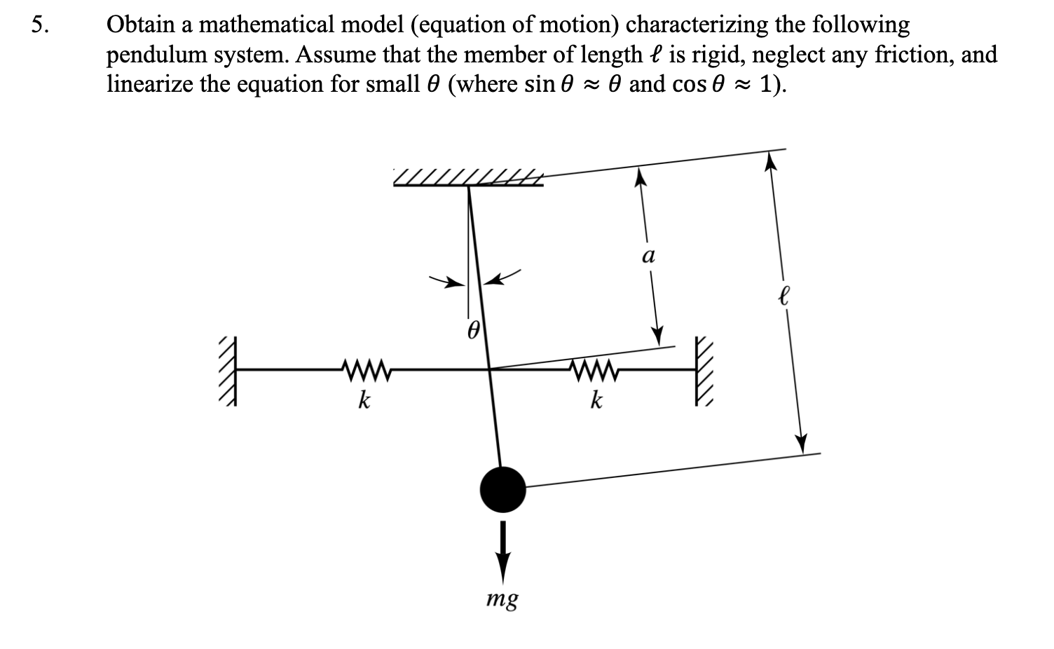 Solved Obtain A Mathematical Model Equation Of Motion 3296