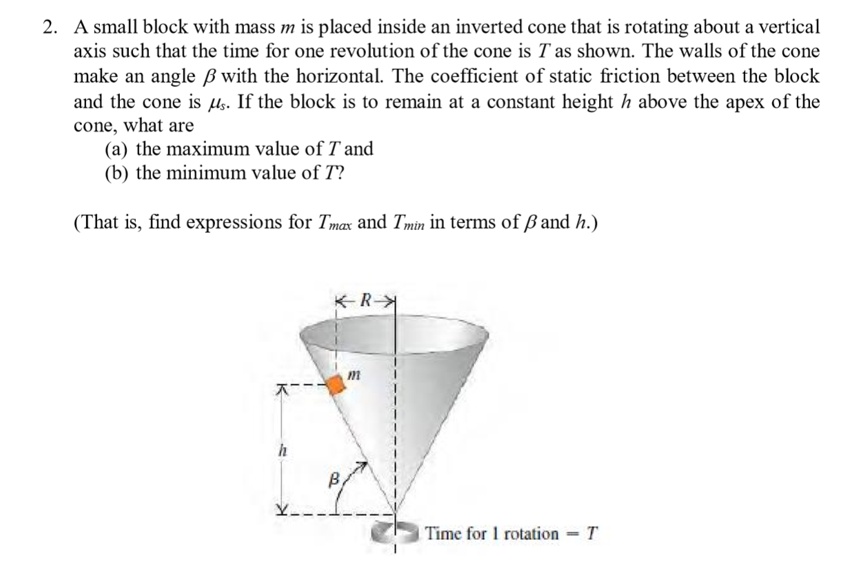 Solved 2. A small block with mass m is placed inside an | Chegg.com