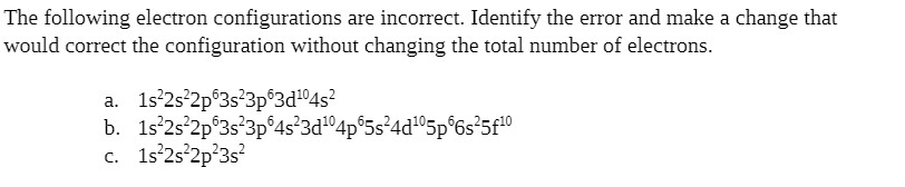 Solved Convert The Following Full Electron Configurations | Chegg.com