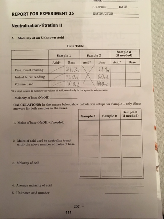 experiment 23 report sheet