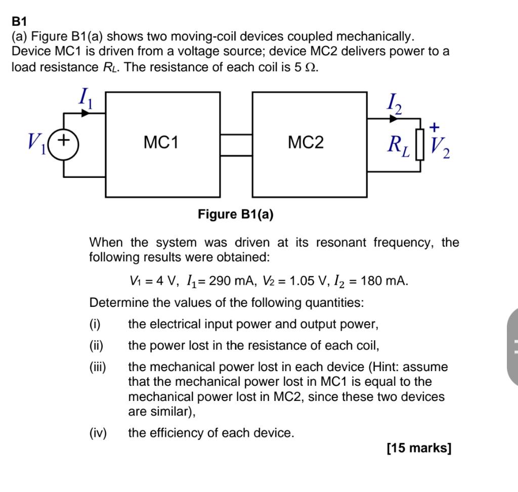 Solved B1 (a) Figure B1(a) Shows Two Moving-coil Devices | Chegg.com