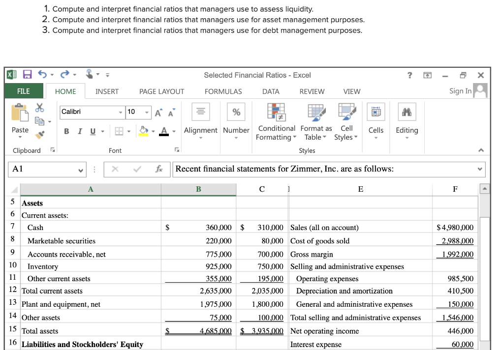 Solved 1. Compute and interpret financial ratios that | Chegg.com
