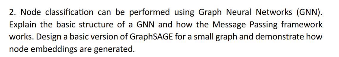 2. Node classification can be performed using Graph | Chegg.com
