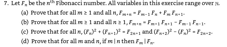 Solved 7. Let Fn be the nth Fibonacci number. All variables | Chegg.com