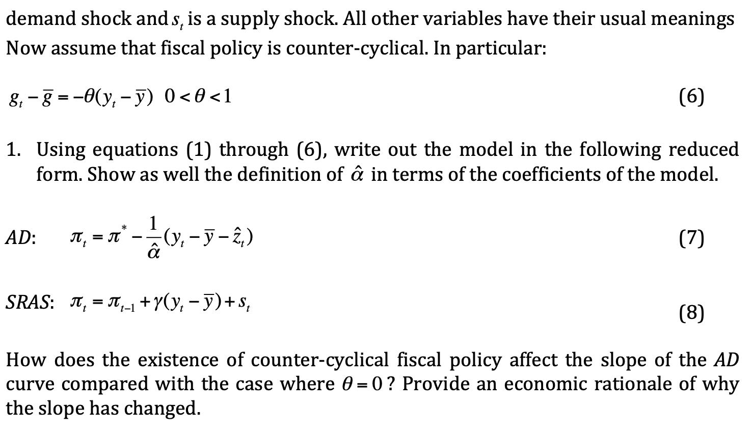 Question 2 50 The As Ad Model Start With The F Chegg Com