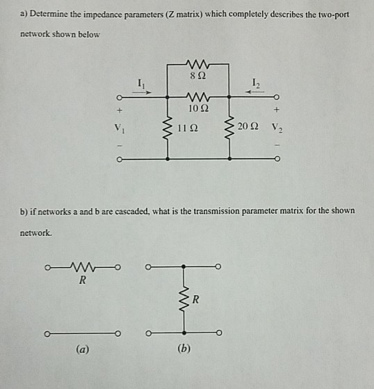 Solved a) Determine the impedance parameters (Z matrix)