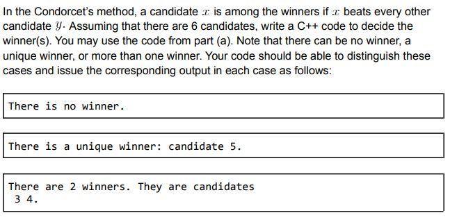 Solved In The Condorcet S Method A Candidate Z Is Among Chegg Com