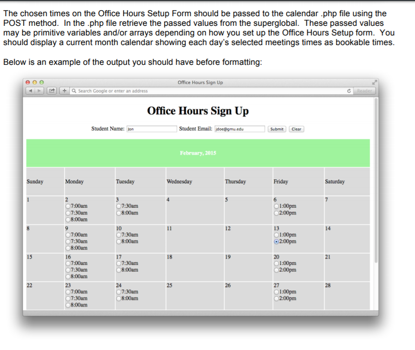 how to make an assignment calendar