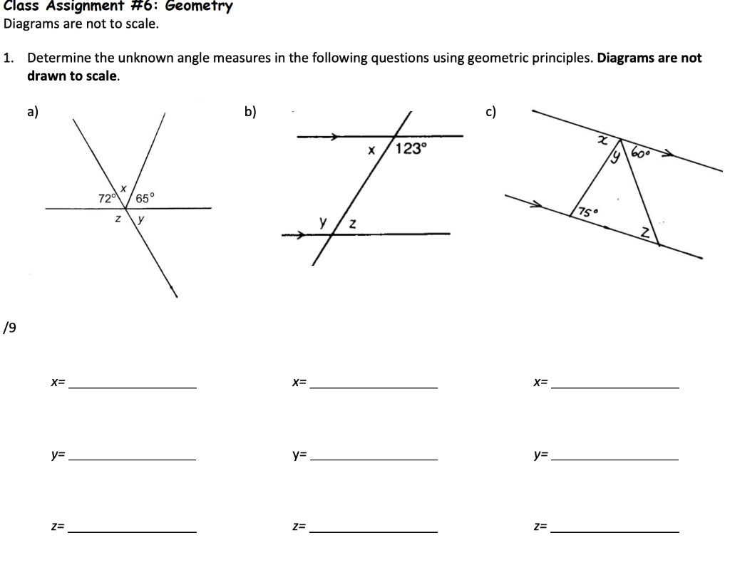 Solved Class Assignment 76 : Geometry Diagrams are not to | Chegg.com