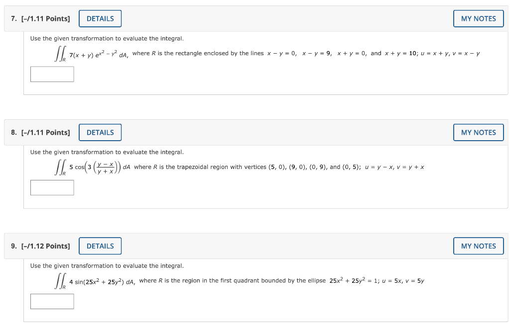 Solved Use The Given Transformation To Evaluate The