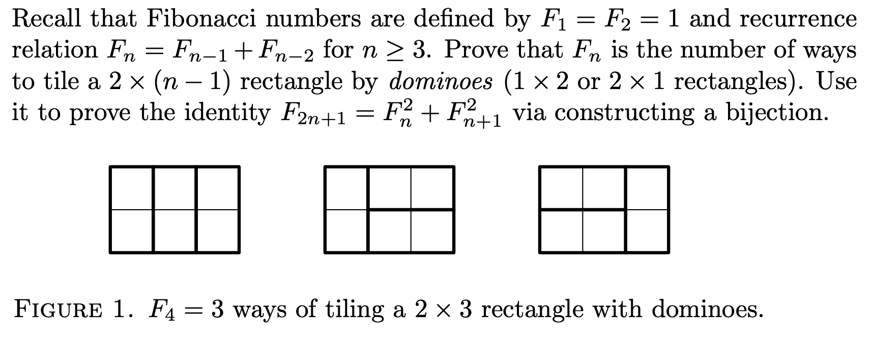 Solved = Recall that Fibonacci numbers are defined by Fi = | Chegg.com