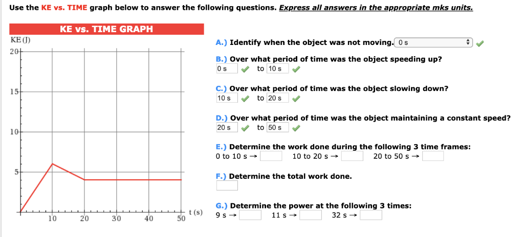 Solved Use the KE vs. TIME graph below to answer the | Chegg.com