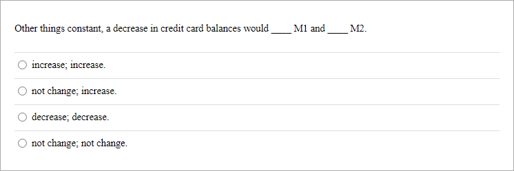 Solved Other things constant, a decrease in credit card | Chegg.com