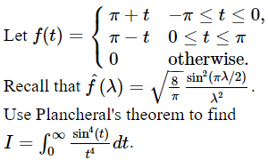 Solved Let f(t)=⎩⎨⎧π+tπ−t0−π≤t≤00≤t≤π otherwise Recall that | Chegg.com