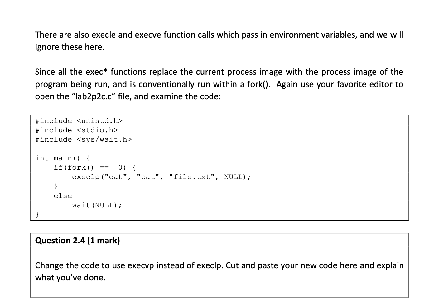 Solved Use the code given in question (lab2p2c.c) to solve | Chegg.com