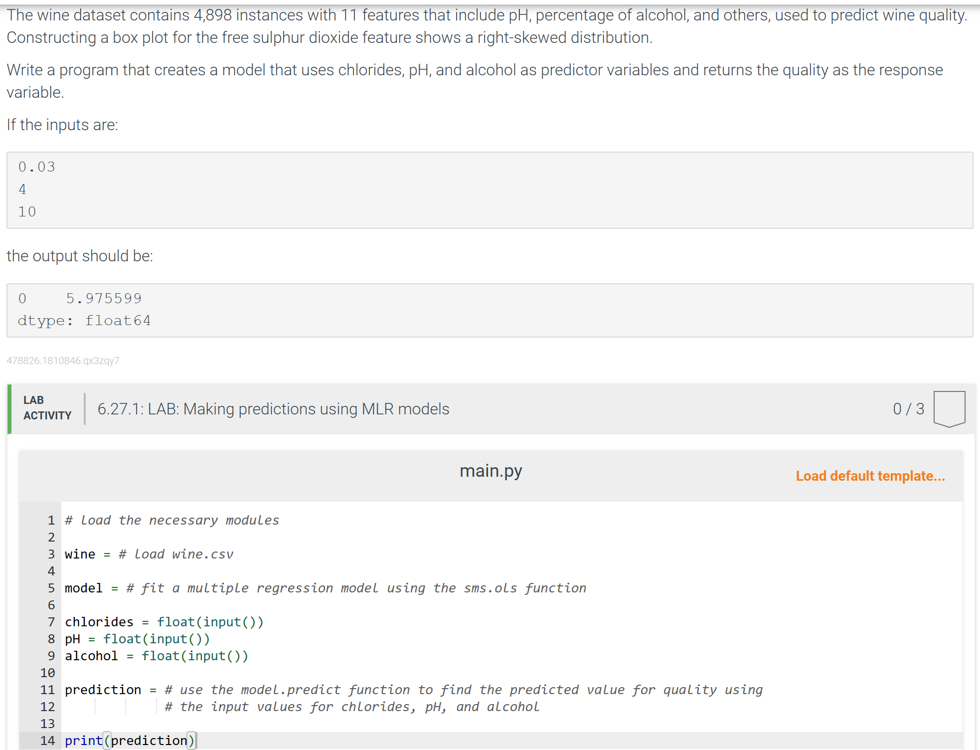 Solved The wine dataset contains 4,898 ﻿instances with 11
