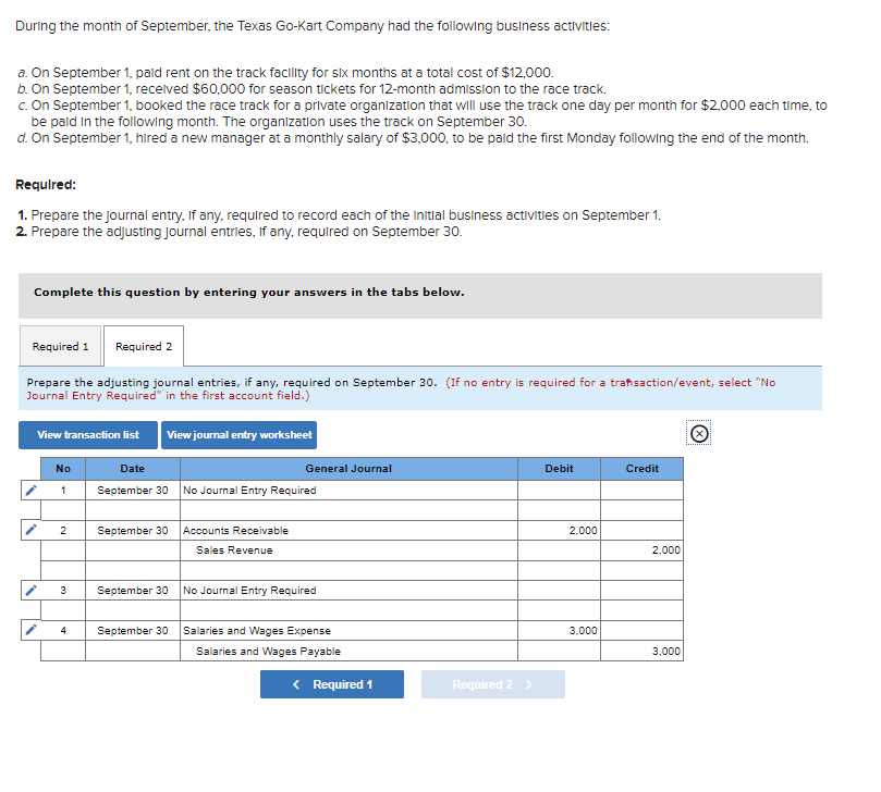 Solved During the month of September, the Texas GoKart