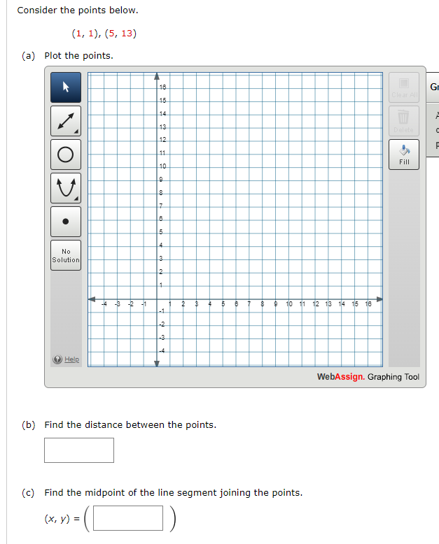 Consider the points below.(1,1),(5,13)(a) ﻿Plot the | Chegg.com