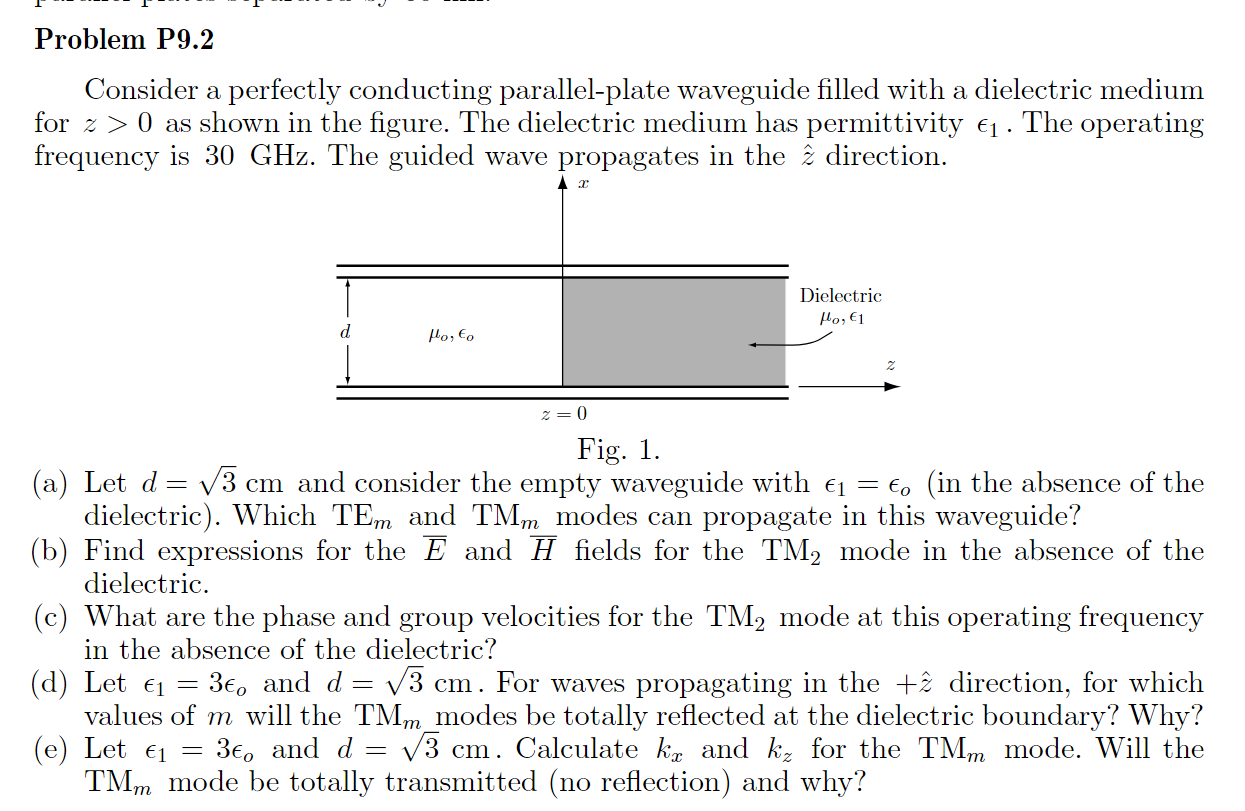 Problem P9.2 Consider a perfectly conducting | Chegg.com