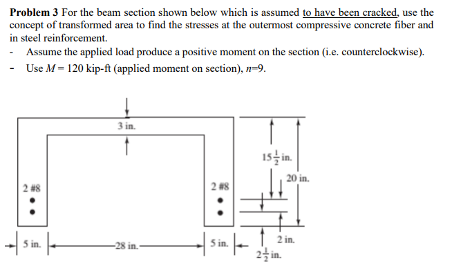 Solved Problem 3 For the beam section shown below which is | Chegg.com