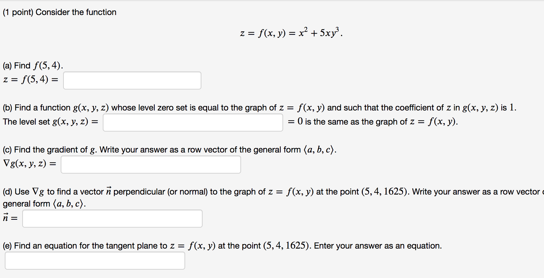 Solved 1 Point Consider The Function Z F X Y X Chegg Com