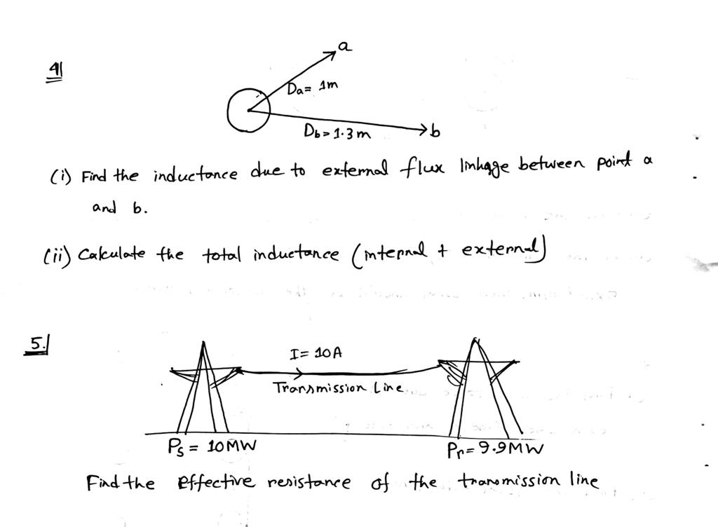 (i) Find the inductance due to external flux linkage