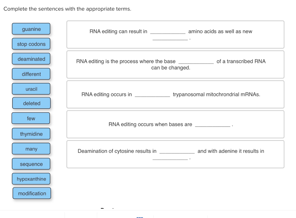 Solved Complete the sentences with the appropriate terms | Chegg.com