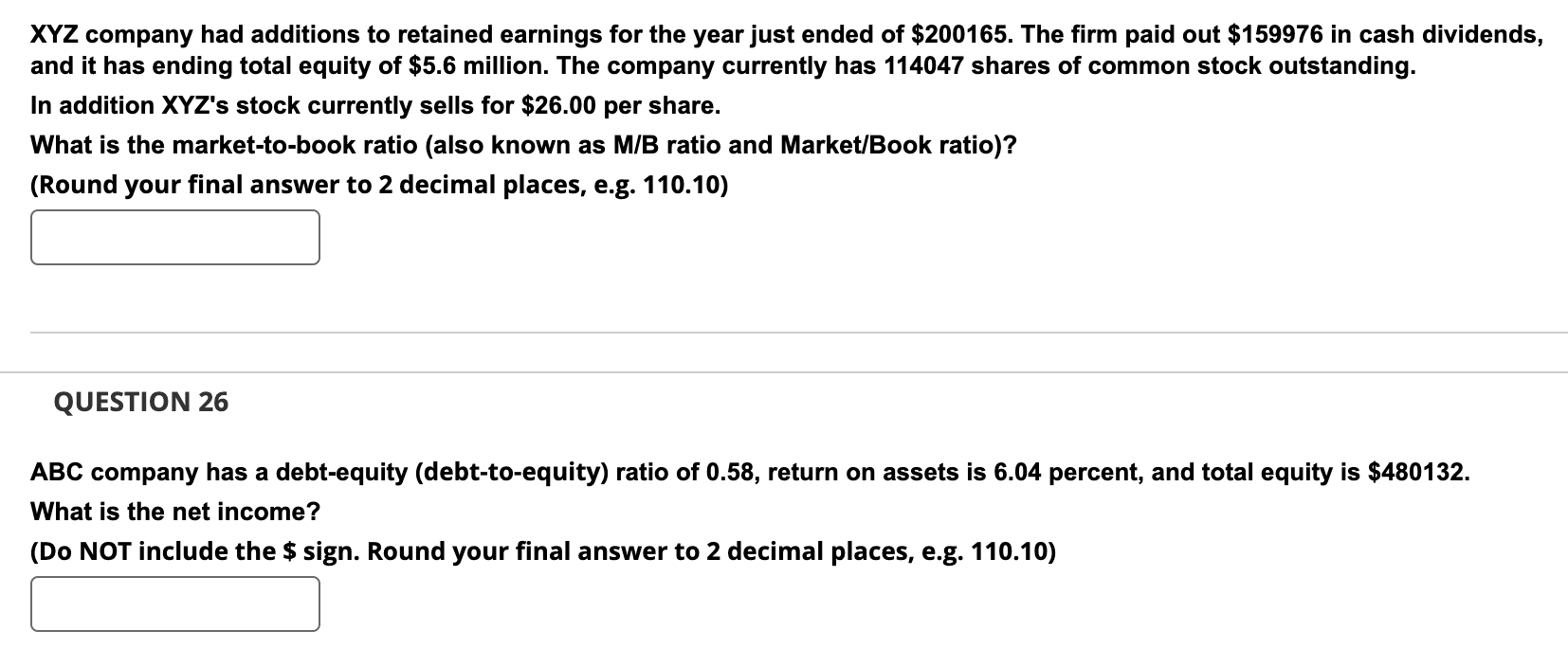 Solved XYZ company had additions to retained earnings for
