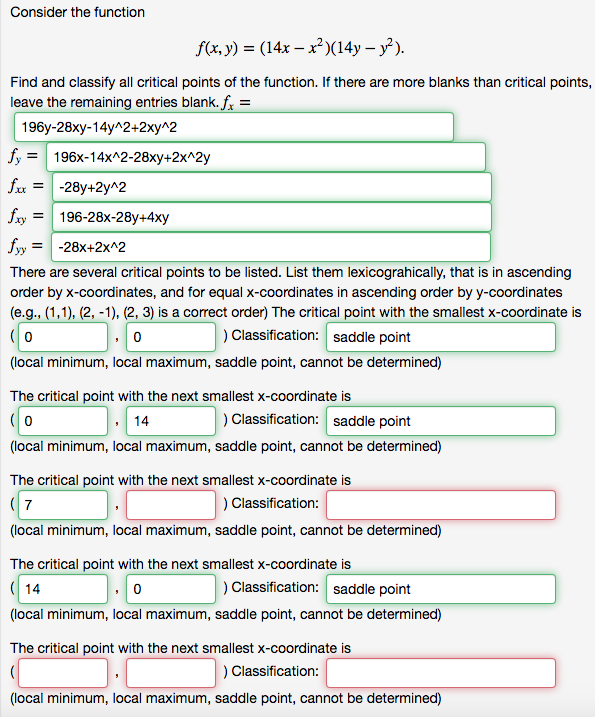 Solved Consider The Function Find And Classify All Critical Chegg Com