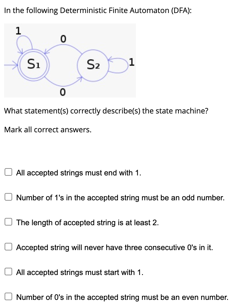 Solved In The Following Deterministic Finite Automaton | Chegg.com