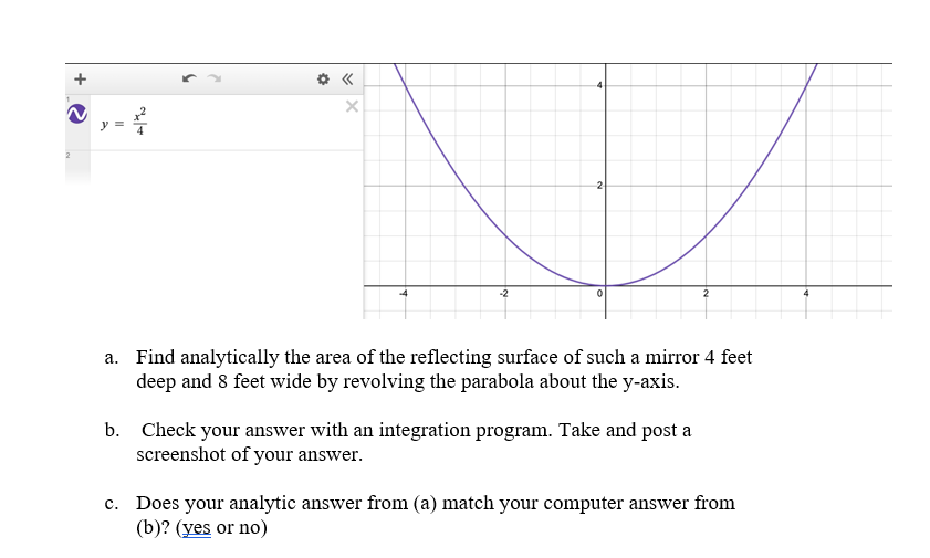 5. (10 points) Parabolic mirrors and reflectors have