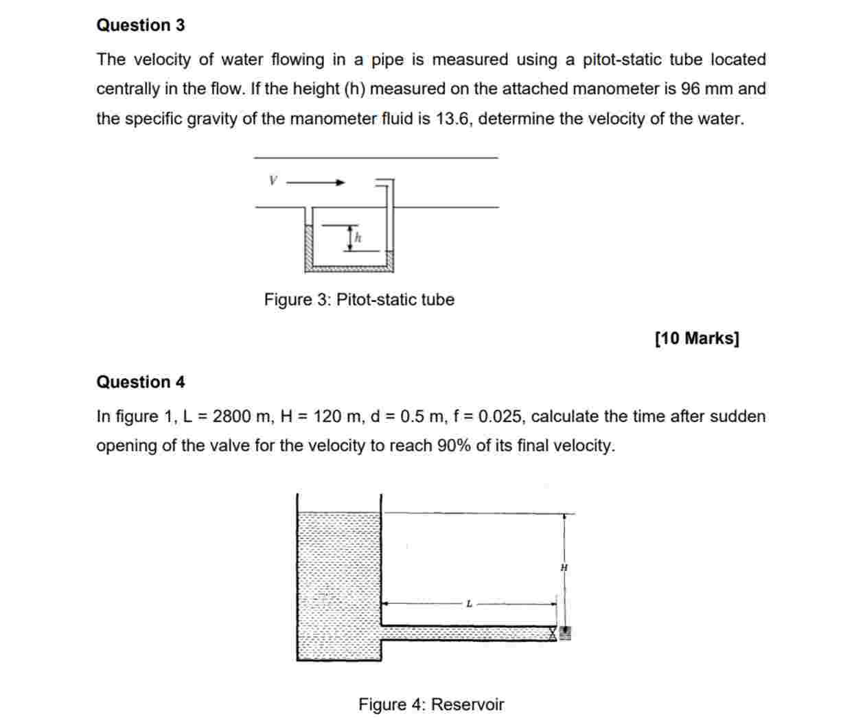 Solved Question 3The velocity of ﻿water flowing in ﻿a pipe | Chegg.com