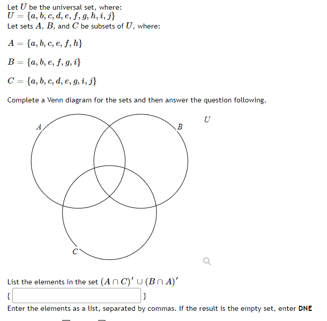 Solved Let U Be The Universal Set, Where: U = {a, B, C, D, | Chegg.com