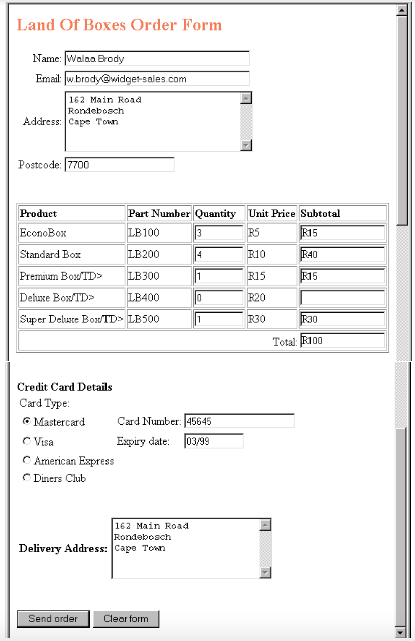 Solved How would you code the following form in HTML, | Chegg.com