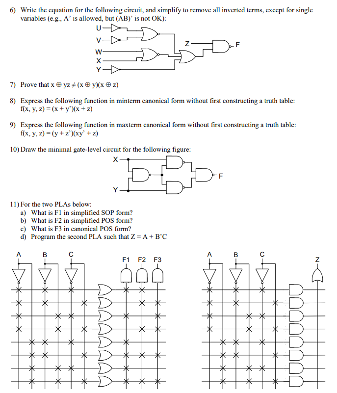 Solved 1) Prove the following relationships using Boolean | Chegg.com