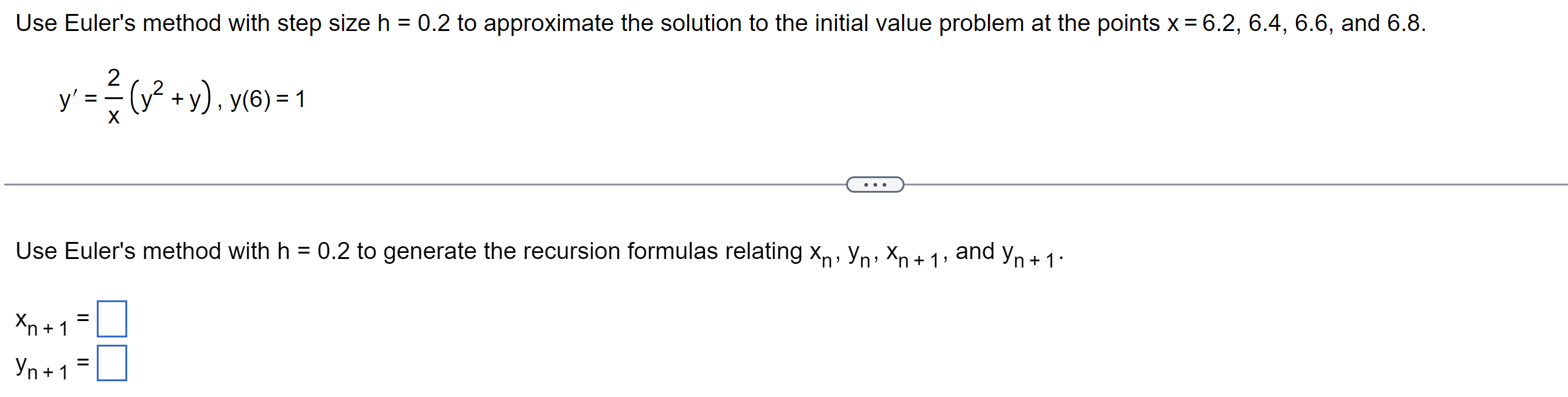 Solved Use Euler's method with step size h = 0.2 to | Chegg.com