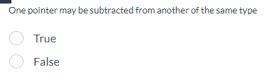 Solved One pointer may be subtracted from another of the | Chegg.com