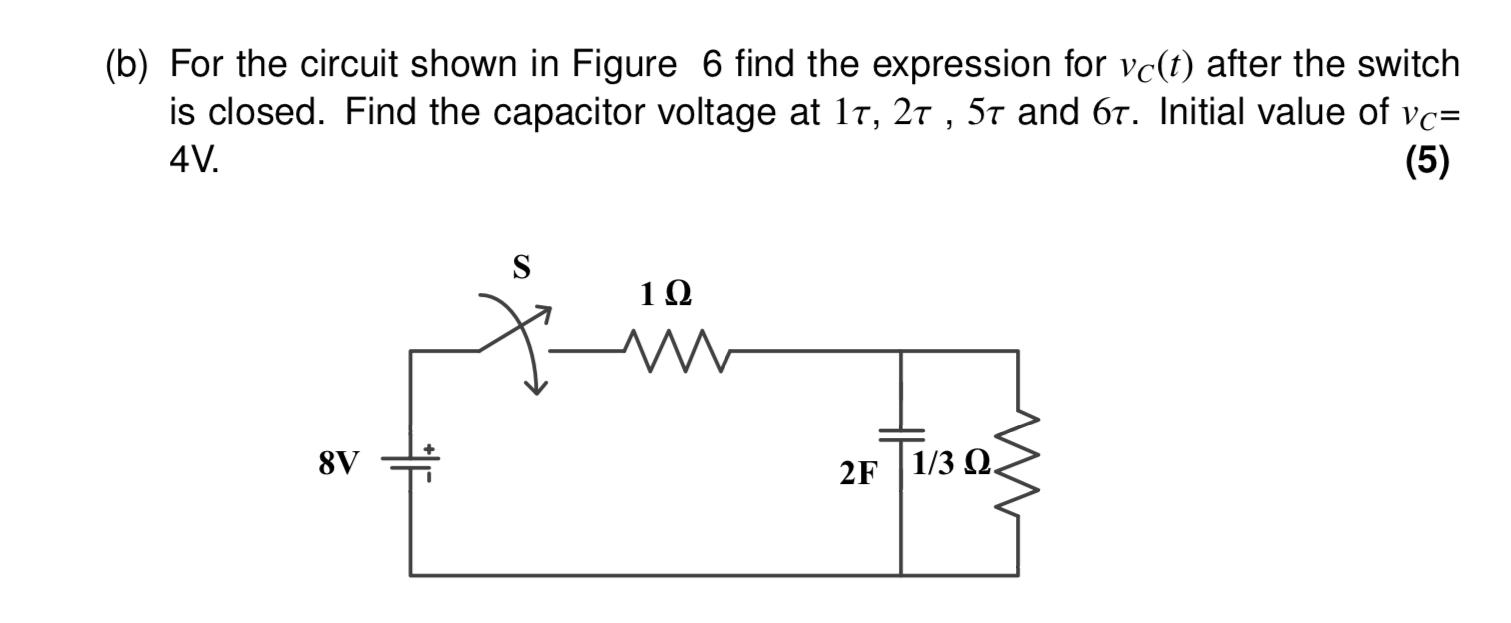 Solved (b) For the circuit shown in Figure 6 find the | Chegg.com