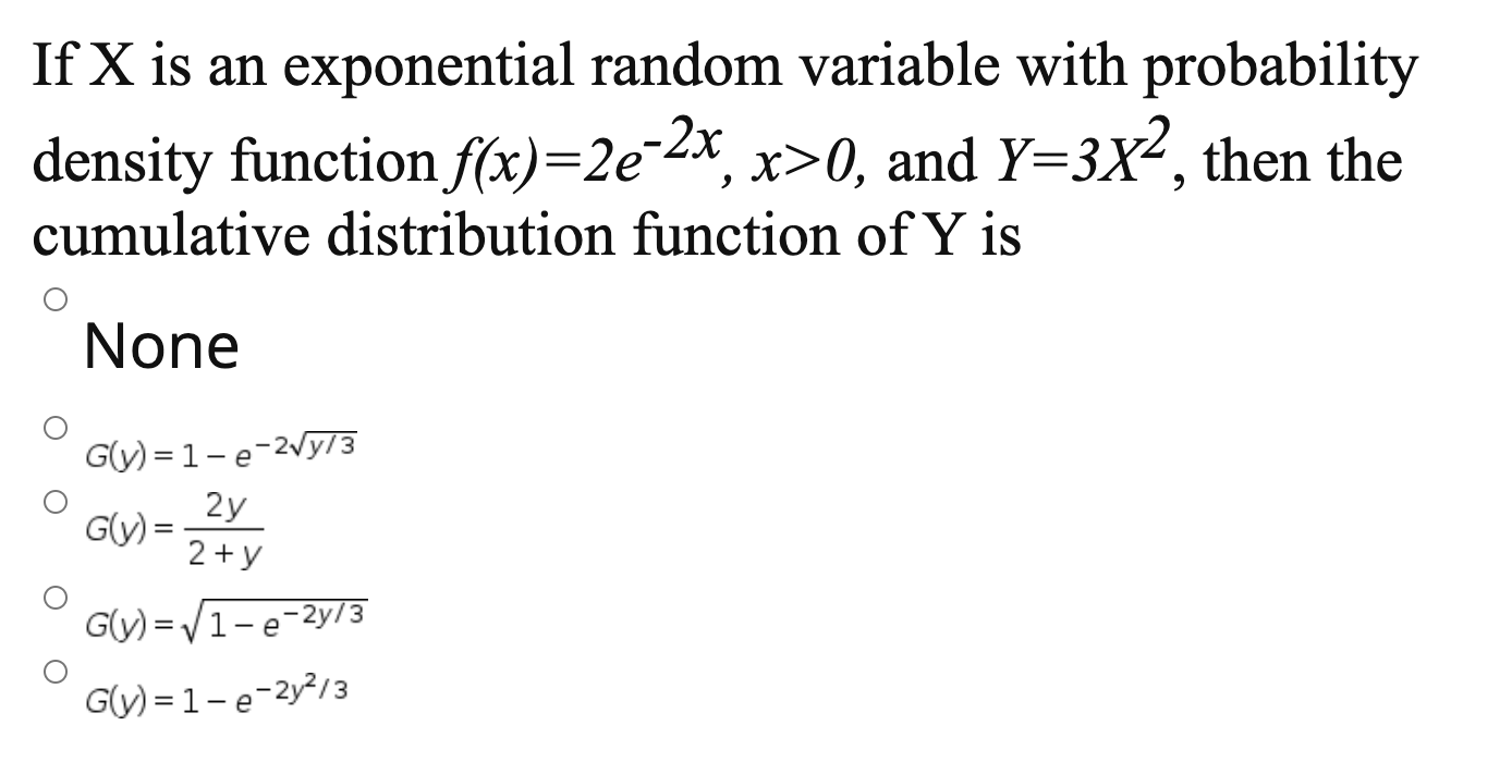 Solved If X is an exponential random variable with | Chegg.com