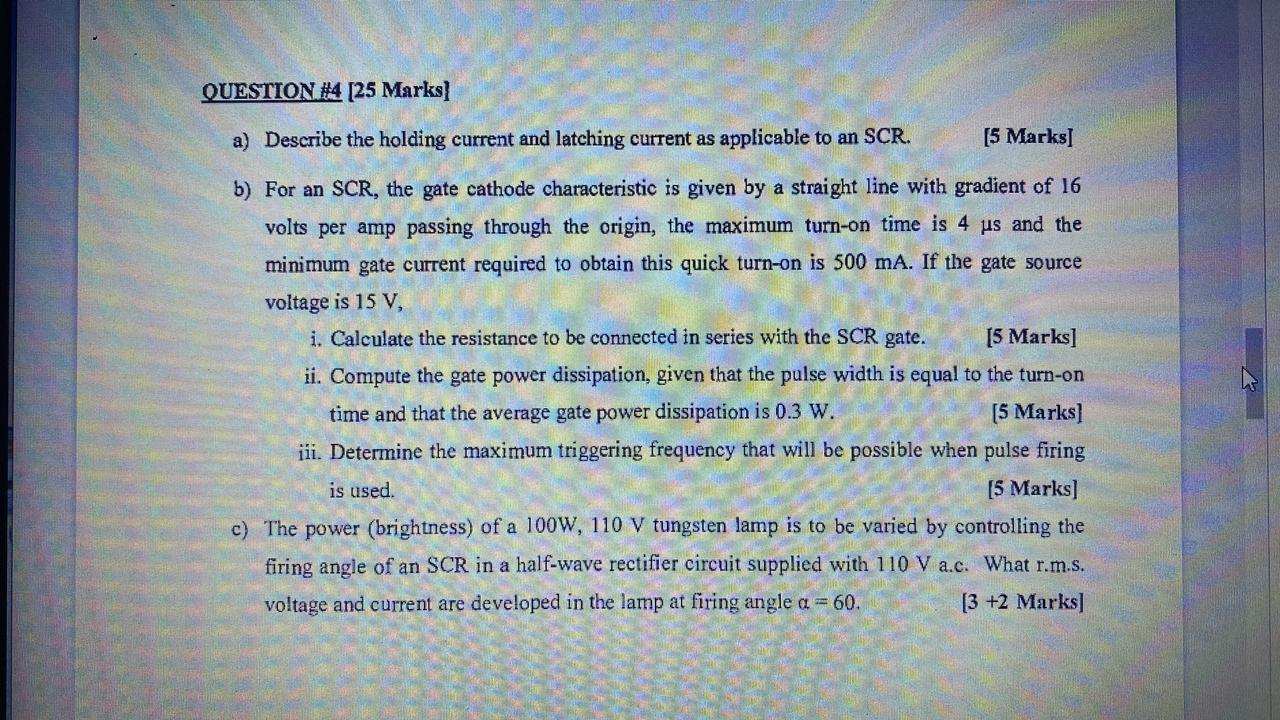 Solved a) Describe the holding current and latching current