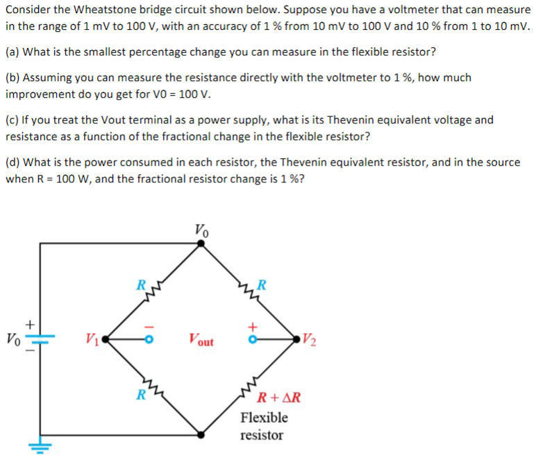 Solved Consider the Wheatstone bridge circuit shown below.
