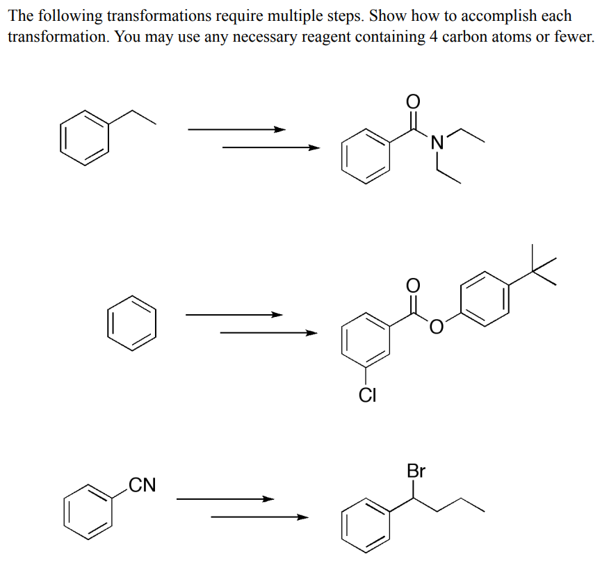 Solved The following transformations require multiple steps. | Chegg.com