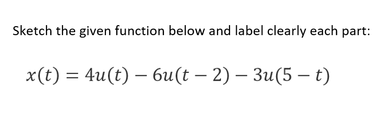 Solved Sketch the given function below and label clearly | Chegg.com