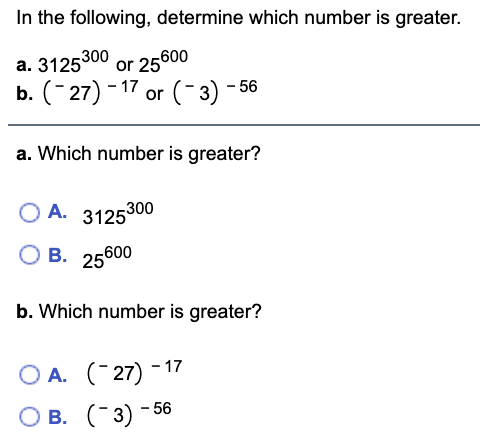 solved-in-the-following-determine-which-number-is-greater-chegg