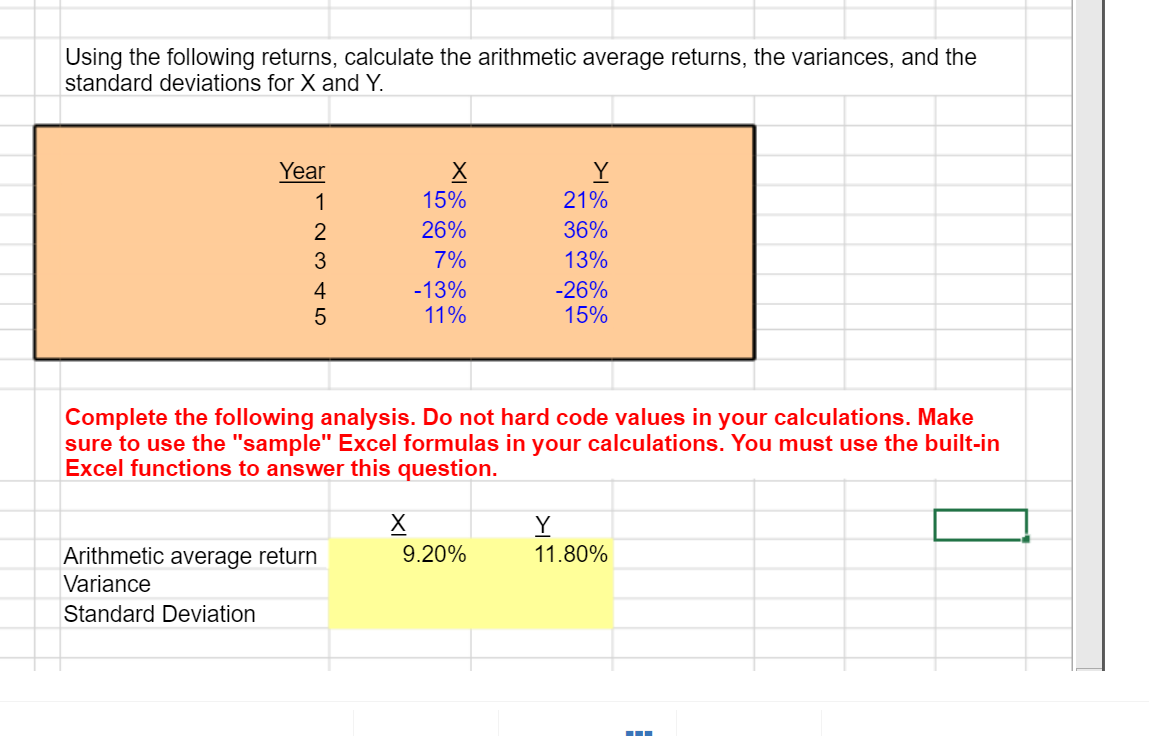 solved-using-the-following-returns-calculate-the-arithmetic-chegg