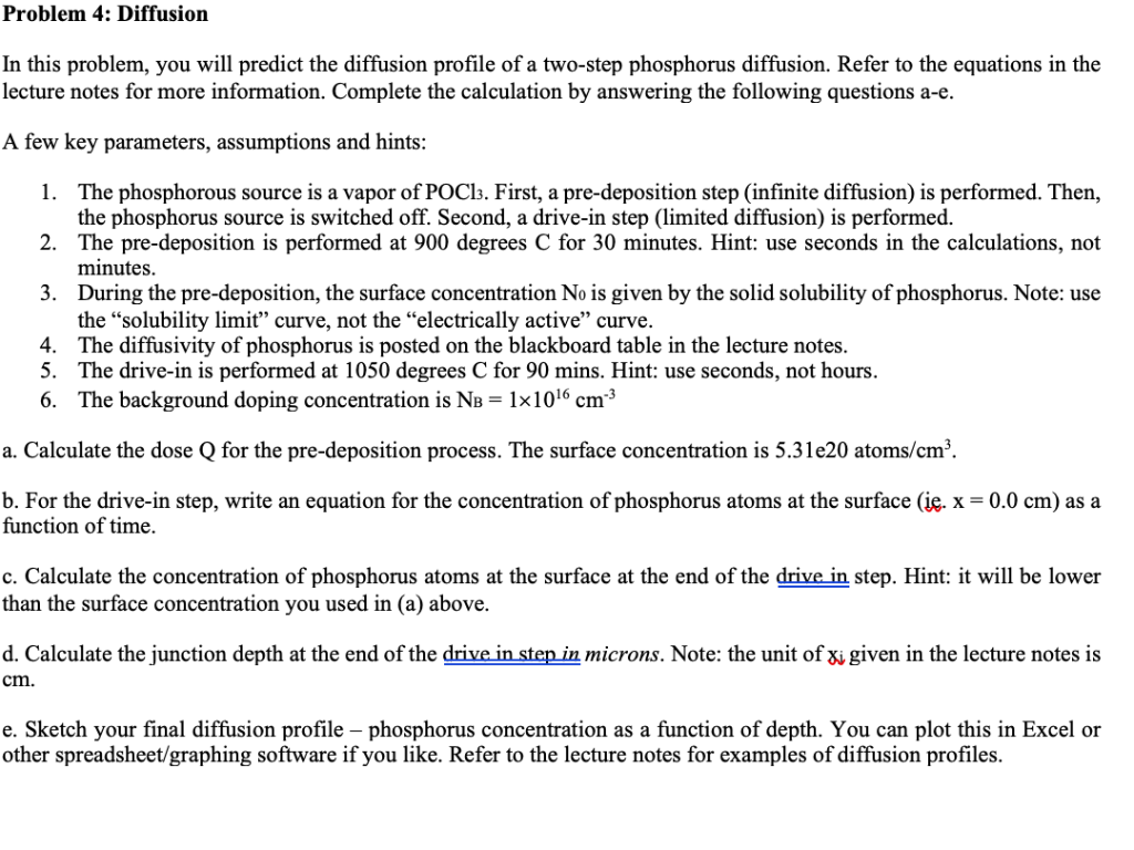 Problem 4: Diffusion In this problem, you will | Chegg.com