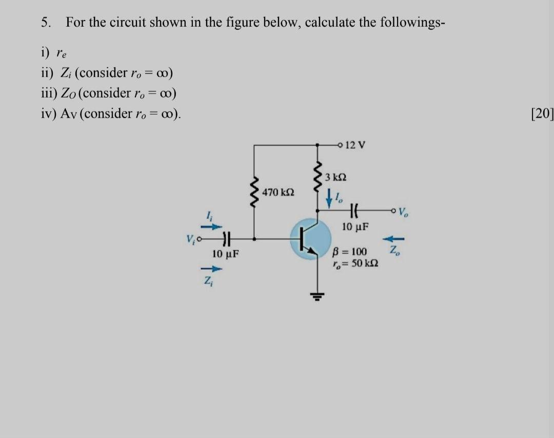 Solved 5. For the circuit shown in the figure below, | Chegg.com