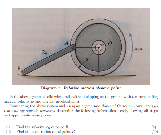 Solved А wa 2a B Diagram 2. Relative motion about a point In | Chegg.com