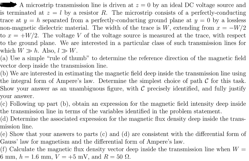 A microstrip transmission line is driven at z0 by an