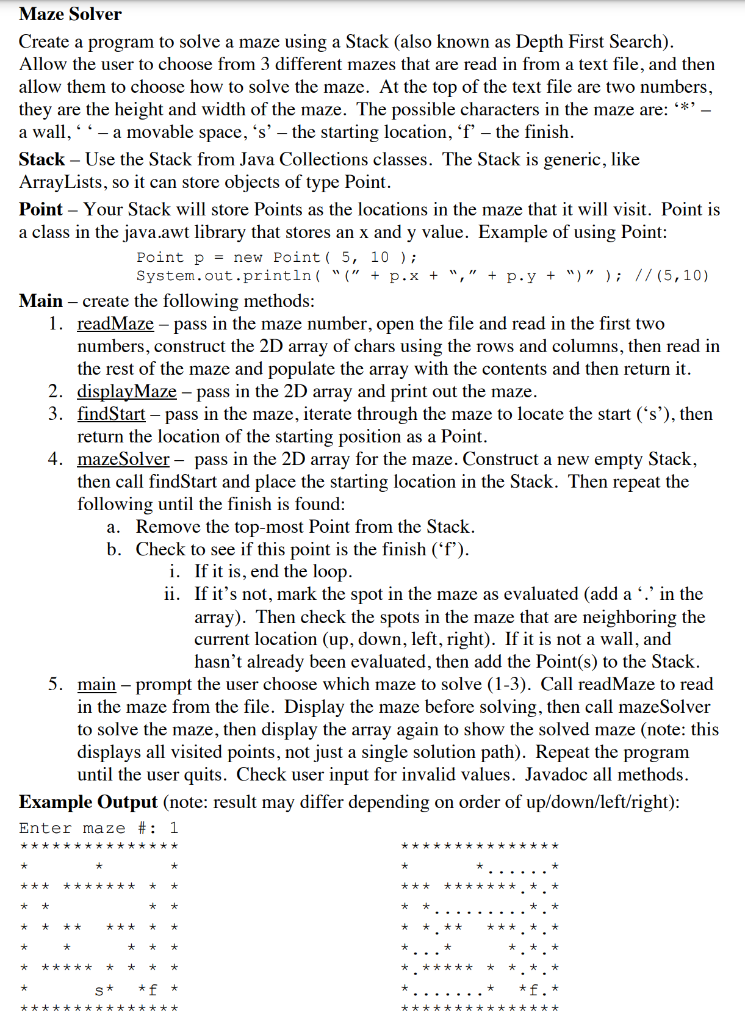 Solved *** Maze Solver Create a program to solve a maze | Chegg.com